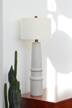 Load image into Gallery viewer, XL Martz Ceramic & Walnut Lamp By Marshall Studios