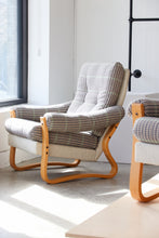 Load image into Gallery viewer, Chunky Plaid & Bentwood Lounge Chair