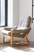 Load image into Gallery viewer, Chunky Plaid & Bentwood Lounge Chair