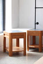 Load image into Gallery viewer, Oak & Blue Tile End Tables