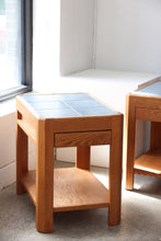 Load image into Gallery viewer, Oak & Blue Tile End Tables
