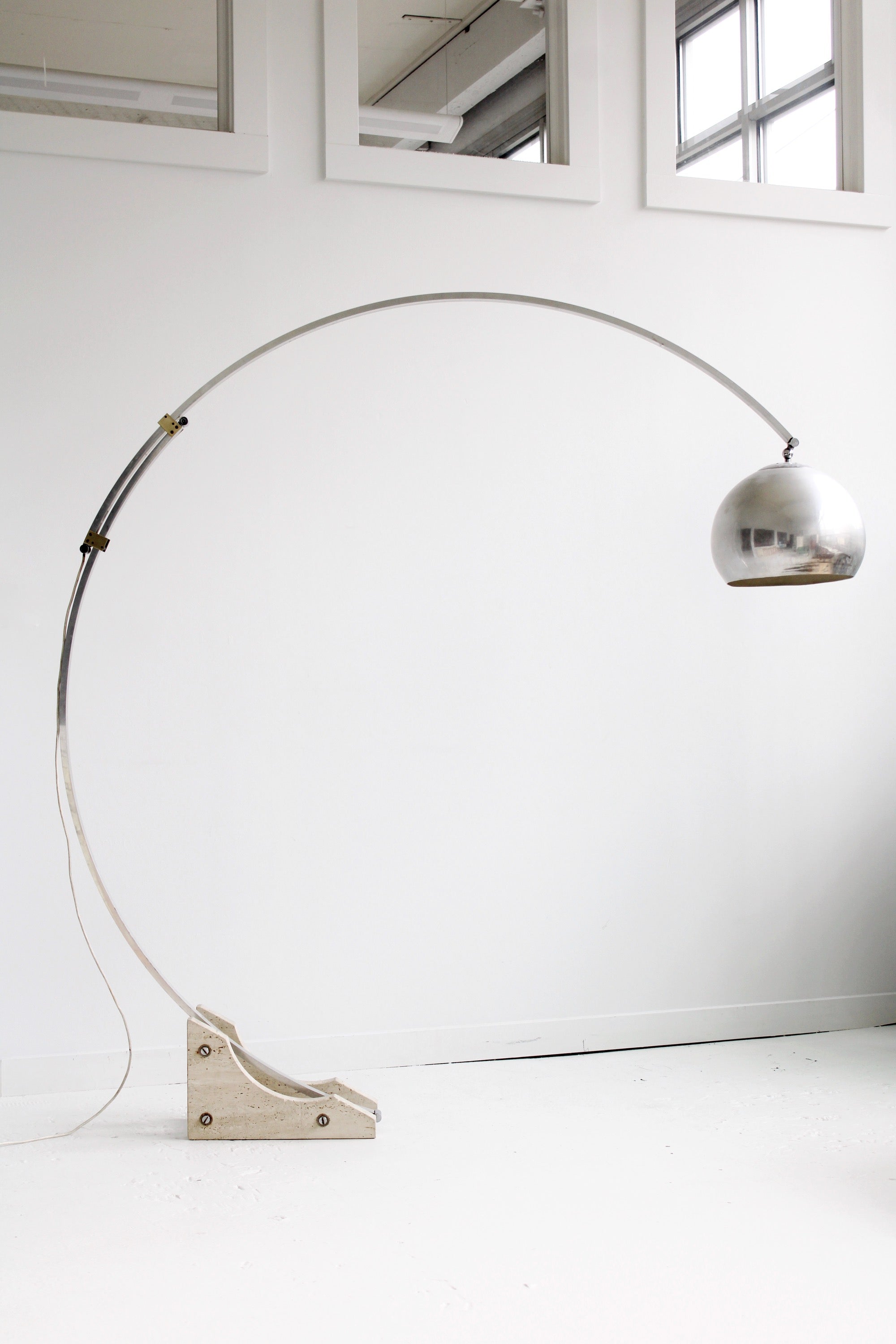 Swedish Travertine Arc Floor Lamp By Garali In The Comfort Of