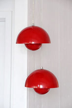 Load image into Gallery viewer, Red Verner Panton Flower Pot Lamp