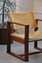 Load image into Gallery viewer, Mid Century Yellow Canvas Chair