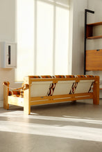 Load image into Gallery viewer, Scandinavian Pine & Leather Sling Sofa