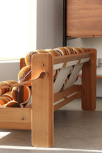 Load image into Gallery viewer, Scandinavian Pine & Leather Sling Sofa
