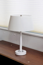 Load image into Gallery viewer, White Mid Century Table Lamp