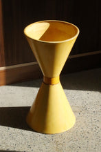 Load image into Gallery viewer, Vintage Yellow Enamel Hourglass Planter