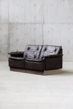 Load image into Gallery viewer, Brown Leather Patchwork Loveseat