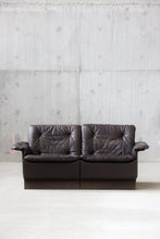 Load image into Gallery viewer, Brown Leather Patchwork Loveseat