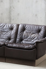 Load image into Gallery viewer, Brown Leather Patchwork Loveseat