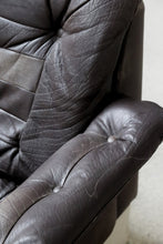 Load image into Gallery viewer, Brown Leather Patchwork Loveseat