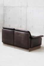 Load image into Gallery viewer, Brown Leather Patchwork Loveseat