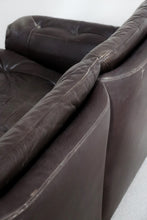 Load image into Gallery viewer, Brown Leather Patchwork Loveseat