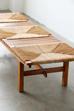 Load image into Gallery viewer, Japanese Woven Mid Century Bench