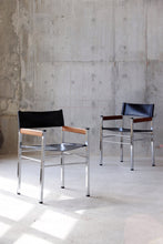 Load image into Gallery viewer, Vinyl, Chrome, & Wood Arm Chairs