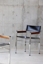 Load image into Gallery viewer, Vinyl, Chrome, & Wood Arm Chairs