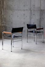 Load image into Gallery viewer, Vinyl, Chrome, & Wood Arm Chairs