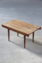 Load image into Gallery viewer, Short Mid Century Slatted Bench