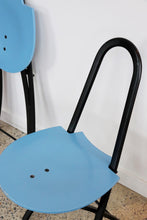 Load image into Gallery viewer, Mid Century Blue Folding Chairs