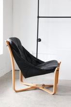 Load image into Gallery viewer, ( RESERVED ) Black Leather Sling Chair