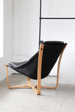 Load image into Gallery viewer, ( RESERVED ) Black Leather Sling Chair