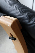 Load image into Gallery viewer, ( RESERVED ) Black Leather Sling Chair