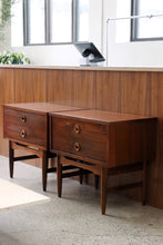 Load image into Gallery viewer, Mid Century Walnut Nightstands