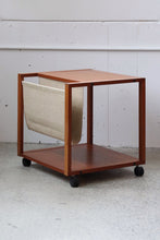 Load image into Gallery viewer, Mid Century Teak Side Table / Magazine Sling