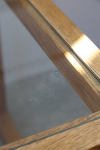 Load image into Gallery viewer, Square Oak & Glass Side Tables