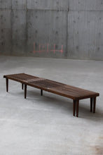 Load image into Gallery viewer, Mid Century Expandable Slatted Bench