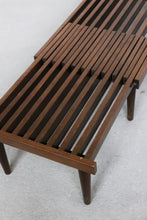Load image into Gallery viewer, Mid Century Expandable Slatted Bench
