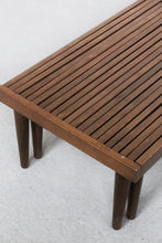 Load image into Gallery viewer, Mid Century Expandable Slatted Bench