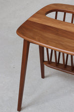 Load image into Gallery viewer, Walnut Magazine Rack Side Table By Arthur Umanoff