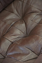 Load image into Gallery viewer, Danish Modern Leather Patchwork Swivel Chair