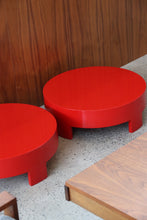 Load image into Gallery viewer, Red Round Chunky Low Table