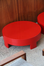 Load image into Gallery viewer, Red Round Chunky Low Table