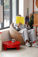 Load image into Gallery viewer, Red Round Chunky Low Table