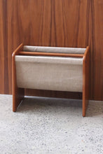 Load image into Gallery viewer, Danish Teak & Canvas Magazine Holder
