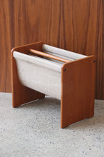 Load image into Gallery viewer, Danish Teak & Canvas Magazine Holder