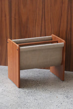 Load image into Gallery viewer, Danish Teak & Canvas Magazine Holder