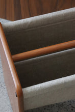 Load image into Gallery viewer, Danish Teak & Canvas Magazine Holder