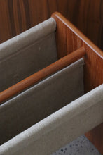 Load image into Gallery viewer, Danish Teak & Canvas Magazine Holder