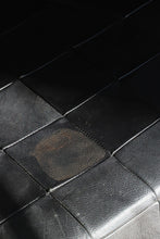 Load image into Gallery viewer, Danish Black Patchwork Leather Ottoman
