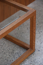 Load image into Gallery viewer, Square Oak & Glass Side Tables