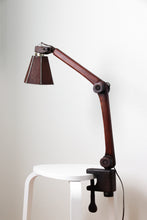 Load image into Gallery viewer, Articulating Rosewood Clamp Task Lamp