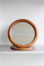 Load image into Gallery viewer, Round Oak Table Mirror
