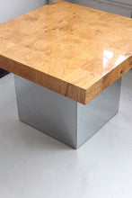 Load image into Gallery viewer, Patchwork Burl Chrome Cased Side Table
