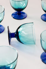 Load image into Gallery viewer, Blue/Green Short Stem Glasses
