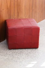 Load image into Gallery viewer, Danish Leather Patchwork Ottoman
